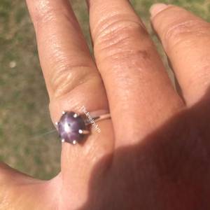 Anillo de Rubí Estrella Natural, Plata de Ley 925, Anillo de Rubí Ovalado Cabujón, Anillo de Rubí Estrella, Anillo de Compromiso, Joyería de Rubí Estrella - Product Image 2