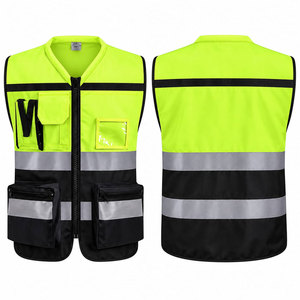 Gilet de sécurité réfléchissant, style économique basique, couleur fluorescente, polyester respirant, gilet de travail pas cher pour chantier - Product Image 1