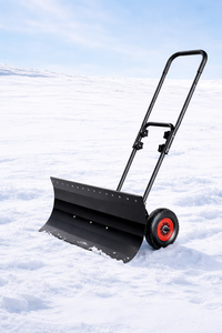 Pousse-neige à lame en U de 30 po x 17 po avec roues, lame et poignée réglables, pelle à neige en acier pour usage extérieur ODGWTO018 - Product Image 6