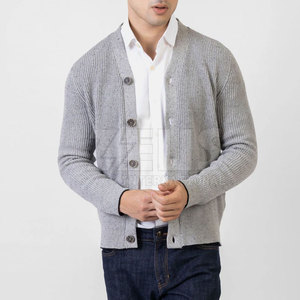 Cárdigan Personalizable de Moda para Hombre, Tejido, Manga Larga, Abierto por Delante, Diseño con Botones, Corte Regular, Puños Acanalados, Color Liso, para Uso Diario - Product Image 2