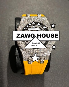 นาฬิกาข้อมือ ZAWO รุ่นปรับแต่งได้สำหรับทุกเพศ สไตล์วินเทจ สปอร์ต ฮิปฮอป ประดับเพชรโมอิสซาไนต์ ตัวเรือนสแตนเลสสตีล กลไกจักรกล หน้าปัดอะนาล็อก ขนาด 20 มม. กระจก - Product Image 1