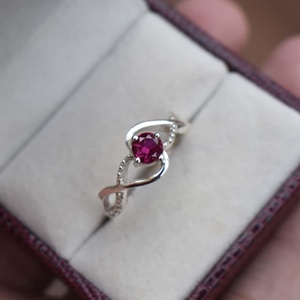 Ruby Gemstone <b>Ring</b> S925 Sterling Silver Dainty Wedding Jewelry Elegant Fine <b>Ring</b> For Women Birthstone <b>Ring</b> - Product Image 4
