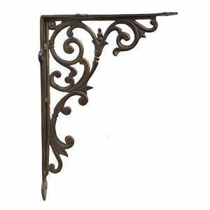 Decorative Iron <b>Shelf</b> Bracket Vintage Inspired <b>Wall</b> Support For Wooden <b>Shelves</b> Home Kitchen <b>Bathroom</b> Interior Storage - Product Image 2