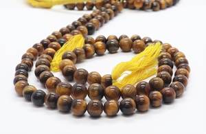 Cuentas Redondas Lisas de Ojo de Tigre Natural AAA de 7-8 mm, Cuentas Redondas Lisas de Ojo de Tigre Amarillo de 13 Pulgadas, Cuentas de Piedras Preciosas de Ojo de Tigre para Joyería - Product Image 5