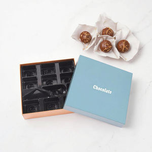 Factory Custom Eco-Friendly <b>Biodegradable</b> Rigid Paper Chocolate <b>Packaging</b> Gift Box Blister Liner UV Coating Embossing Matt - Product Image 5