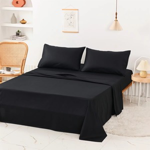 Queen Size <b>Bed</b> <b>Sheet</b> Set Soft Comfortable Solid 4-Piece Set for Home Hotel Hospital Flat <b>Sheet</b> Set - Product Image 1