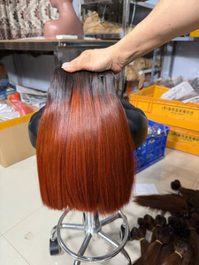 Extensions de cheveux humains en gros, tissage lisse brun roux auburn - Product Image 4