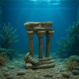 Décoration d'aquarium Yommy Resin Ruins 7cm, style temple ancien - Product Image 3