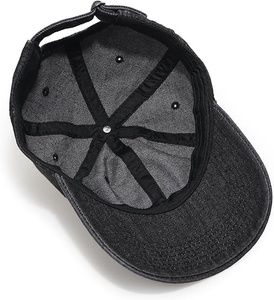 Gorra de Béisbol de Mezclilla, 6 Paneles, Ajustable, Unisex, Estilo Casual, Color Sólido, Algodón Lavado, Talla Adulto 58-60CM - Product Image 6