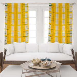 Rideau en coton écologique fait main style bohème imprimé tie-dye, panneau décoratif moderne pour chambre et salon - Product Image 1