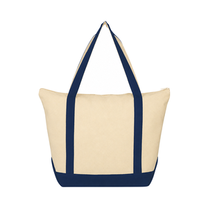 Sac fourre-tout en toile de coton crème avec base jaune, robuste, à soufflet, personnalisable avec logo, vente en gros, promotionnel, pour courses, plage et shopping - Product Image 1