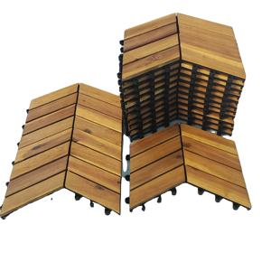 Haute qualité 300X300mm carreaux à chevrons imbriqués Style bois d'acacia anti-dérapant carreaux de balcon platelage lisse - Product Image 1