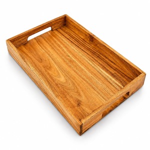 Plateau de service rectangulaire en bois de luxe HASAN CRAFT HC-0001, design minimaliste solide, fait main, poli, compatible lave-vaisselle, idéal pour les fêtes et les cadeaux - Product Image 5