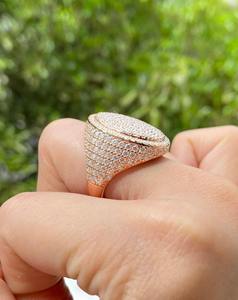 Anillo de Diamantes de Oro Rosa de Lujo, Color G, Piedras Naturales, Joyería para Uso Diario de Mujer - Product Image 1