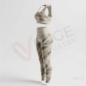 Ensemble 2 pièces de yoga pour femme, bleu marine côtelé, composé d'un crop top à manches longues et d'un short taille haute, avec décolleté carré et bretelles spaghetti - Product Image 3