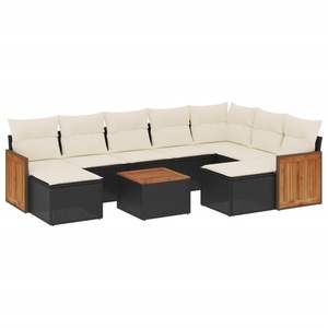 Conjunto de Sofás de Jardín en Negro y Blanco Crema para Muebles de Patio - Product Image 2