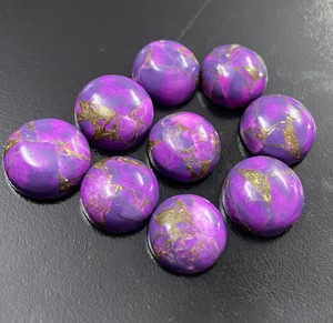 Cabochon de pierre précieuse en cuivre violet et turquoise, taille ronde, en vrac, 5mm/6mm/7mm/8mm/10mm/12mm/13mm/14mm/15mm/16mm/18mm/20mm/22mm/24mm/25mm - Product Image 6