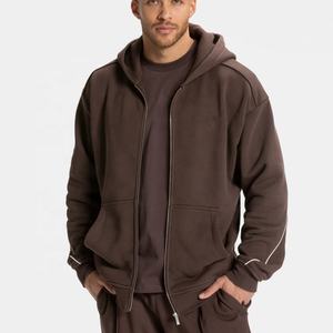 ชุดเซ็ตฮู้ดดี้ซิปแบบมีซิป MOQ ต่ำ รับทำโลโก้ เสื้อผ้ากีฬาผ้าฟลีซ ชุดวอร์มสองชิ้น รับผลิตแบบ OEM ODM ขายส่ง สหรัฐอเมริกา - Product Image 3