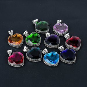 Assorted Gemstone <b>Heart</b> Shaped Pendant Crystal <b>Heart</b> <b>Charm</b> 20mmx20mm Everyday Wear Bulk Lots Wholesale, Beautiful gift for her - Product Image 1