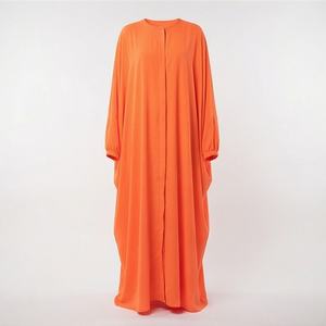 2025 OEM Kimono Abaya pour femmes musulmanes, en tissu polyester épais, doux et très extensible, col en V, manches longues, pour fêtes, Ramadan, mariages - Product Image 1