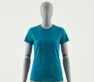 เสื้อยืดคอกลมสีน้ำเงินกรมท่า แขนสั้น ผ้าฝ้าย 100% สำหรับผู้หญิง พิมพ์โลโก้ได้ตามต้องการ ทรงพอดีตัว สไตล์ลำลอง เหมาะสำหรับฤดูร้อน เสื้อยืดเปล่าสำหรับผู้ชาย - Product Image 4