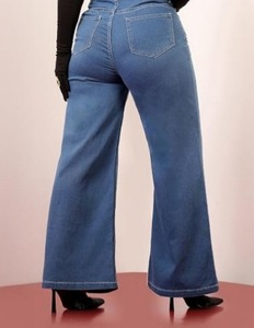 Women's Regular Fit <b>Boot</b> Cut Jeans Mid Waist Vintage Style Eco-Friendly Denim Washed Finish Cotton Fabric - Product Image 3