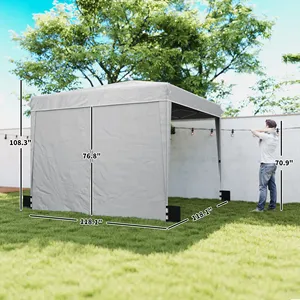 Tenda da Esterno in PVC Resistente e Impermeabile, Gazebo Portatile in Alluminio per Eventi in Giardino - Product Image 1