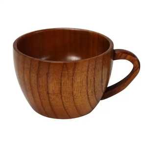 Taza de Café de Madera Maciza de Boca Ancha, Taza para Sopa, Ecológica, Duradera, a Prueba de Fugas, Diseño Clásico, Grano Natural, Taza de Té, Regalos Empresariales - Product Image 3