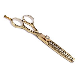 Meilleure vente de ciseaux amincissants bicolores en acier inoxydable doré et noir pour la coupe de cheveux Produit de beauté - Product Image 5