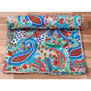 Juego de Edredón de Algodón 100% Estampado a Mano, Diseño Tradicional de Lujo, Estilo Kantha Vintage, Transpirable para Todas las Estaciones, Edredón de Hotel - Product Image 3