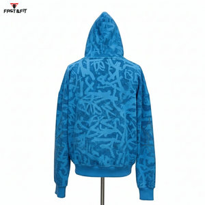 Vente directe d'usine, sweats à capuche en molleton à imprimé numérique de couleur unie pour l'hiver, logo personnalisé, mode streetwear pour hommes à bas prix - Product Image 4