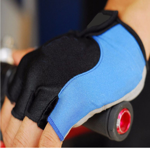 Gants de cyclisme demi-doigts en PU, respirants, en maille, unisexes, pour l'été - Product Image 4