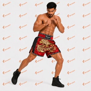 Pantalones Cortos de Muay Thai 100% Poliéster 170 GSM Satén Sublimado Ligeros Transpirables de Secado Rápido Antiencogimiento Unisex - Product Image 4