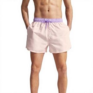 Shorts de Baño para Hombre, Color Rosa Claro, Satinados, con Cordón Ajustable, Cintura Alta, Secado Rápido, Ecológicos, Casuales, con Bolsillos - Product Image 2