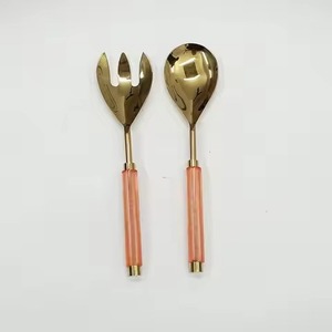 Tableware Quality Metal Salad Server Set Stainless Steel Salad <b>Serving</b> <b>Spoon</b> Fork Kitchen Dining Table Use - Product Image 2