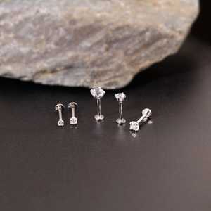 Pragalbh Luxury Minimalist Iced Out Tennis Chain Necklace 925 Sterling <b>Silver</b> Gold Plated Moissanite Stud Unisex Party - Product Image 2