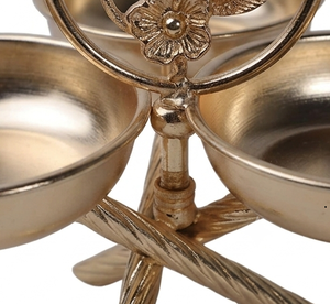 Soporte de Metal Dorado Vintage para Servir con 3 Tazones Pulidos para Postres de Fiesta - Product Image 5