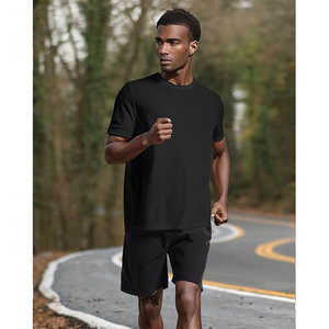 T-shirt de bain athlétique à manches courtes pour homme, noir, protection solaire UV 50+, anti-éruption cutanée, séchage rapide, vente en gros, direct usine - Product Image 4