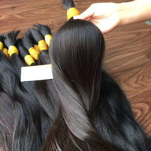 Cheveux humains vierges Remy vietnamiens blonds raides 100 % naturels de qualité supérieure Minh Khang, blanchis, 100 g, en vrac, extensions de cheveux - Product Image 1