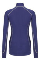 Damen Violett Langarm Baselayer-Oberteil mit Reißverschluss, Feuchtigkeitsableitend, Atmungsaktiv, Einfarbig, für Reitsport