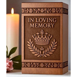 Handmade Rosewood Cremation Urn Engraved Crown, Personalized <b>Memorial</b> <b>Memorial</b> <b>Keepsake</b> by AYAANS - Product Image 5