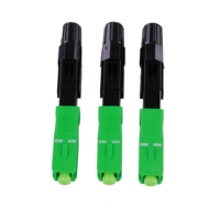 Connecteur rapide à fibre optique Aoptke SC APC, installable sur site, monomode, FTTH, assemblage rapide, réutilisable, faible perte d'insertion, OEM, vert, bleu