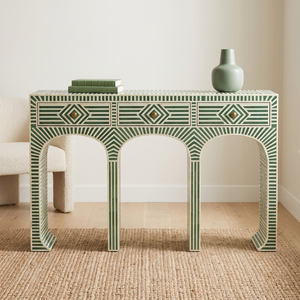 Mesa Consola de Almacenamiento Ecológica, Hecha a Mano, con Incrustaciones de Hueso, Moderna, Ligera, Duradera y Personalizable, para Sala de Estar - Product Image 1