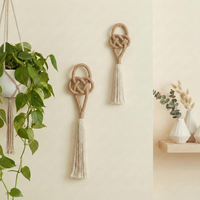 Attaches de rideaux en macramé bohème, décoratifs, en corde de coton avec pompons, pour fenêtres, accessoire de décoration nordique pour la maison