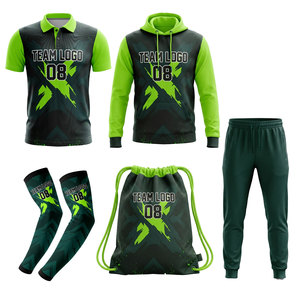 Conjunto de Ropa Deportiva Personalizada para E-Sports: Sudadera con Capucha, Camiseta Polo, Pantalones, Mangas para Brazos, Bolsa, Impresión por Transferencia de Calor, Ecológico, Transpirable, Verde y Negro - Product Image 6