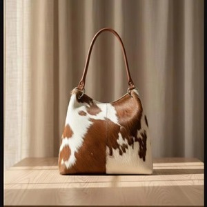 Sac fourre-tout portable en cuir véritable avec fermeture éclair, style vintage, grande capacité - Product Image 2