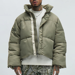 Blouson matelassé unisexe de haute qualité, style décontracté, brillant, col montant, à capuche, vente en gros, blousons gonflés personnalisés, toutes tailles - Product Image 4