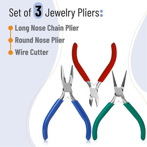 Jewelry Making, 3 Pack, Chain Nose, Round Nose <b>Pliers</b> <b>Set</b> and Wire Cutter for Beading, Wire Wrapping, Jump Rings - Product Image 3