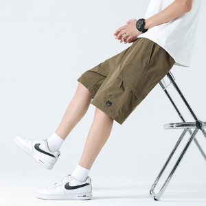 Pantalones Cortos Cargo Verde Oliva para Hombre, Cintura Media, Elásticos, de Secado Rápido, Transpirables, 100% Algodón, Deportivos, Casuales, con Bolsillos - Product Image 4