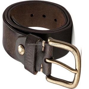 Ceinture décontractée en cuir marron sur mesure de qualité supérieure pour hommes ceinture décontractée en cuir de mode pour hommes de style chaud boucle ardillon en laiton massif - Product Image 3